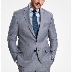 Michael Kors Mens Classic-fit Suit Separates Suit Jacket 50R Pants Light Grey 40